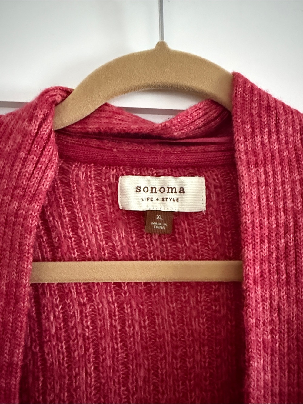 Sonoma Raspberry Open-Front Knit Cardigan - Picture 2 of 5